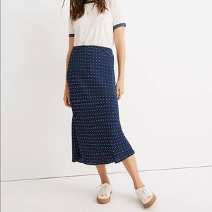 Madewell Midi Slip Skirt in Polka Dot